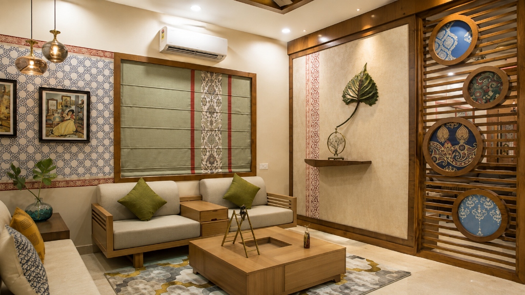 Traditional jaali room divider screen